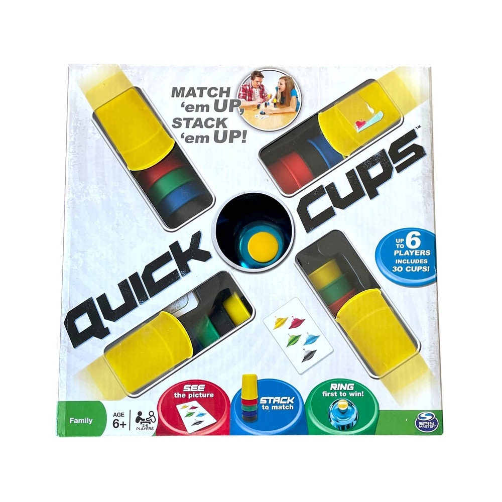 Quick Cups Stacking Game Match 'Em Up Stack 'Em Up 100% Complete Ages 6+ CLEAN!